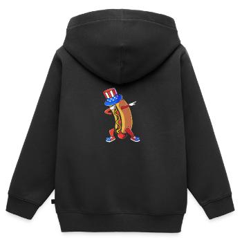 Hot Dog Imbiss - Kinder Premium Organic Zip Hoodie - Schwarz - Hinten - AI Model Kid Male (0cm)