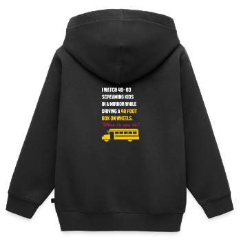 Schulbusfahrer Schulbus - Kinder Premium Organic Zip Hoodie - Schwarz - Hinten - AI Model Kid Male (0cm)