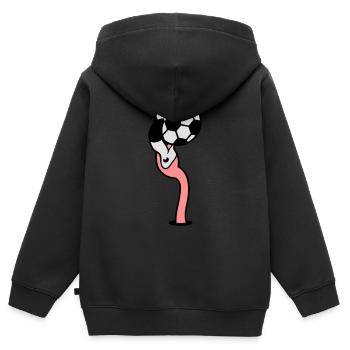 loch boden fussball verein spielen ball kicker lac - Kinder Premium Organic Zip Hoodie - Schwarz - Hinten - AI Model Kid Male (0cm)