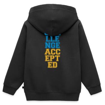 Cool Challenge Accepted Design - Kinder Premium Organic Zip Hoodie - Schwarz - Hinten - AI Model Kid Male (0cm)