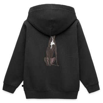 Lévrier italien Greyhound Chiens - Sweat Premium à capuche zippé enfant bio - noir - Dos - AI Model Kid Male (0cm)
