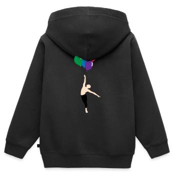 Luftballon - Kinder Premium Organic Zip Hoodie - Schwarz - Hinten - AI Model Kid Male (0cm)