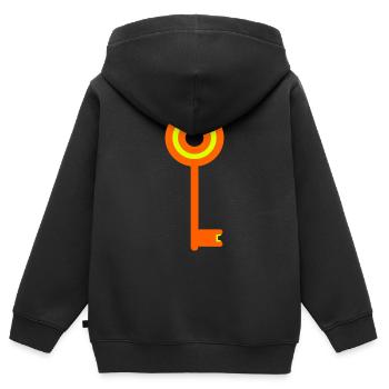 Key - Kids Premium Organic Zip-up Hoodie - black - Back - AI Model Kid Male (0cm)