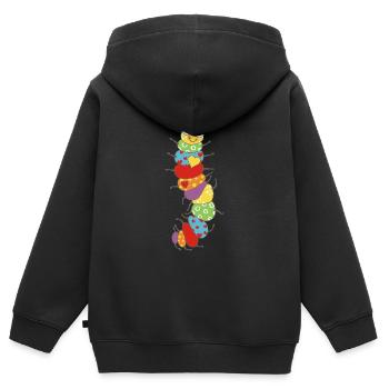Little Caterpillar Game - Kids Premium Organic Zip-up Hoodie - black - Back - AI Model Kid Male (0cm)