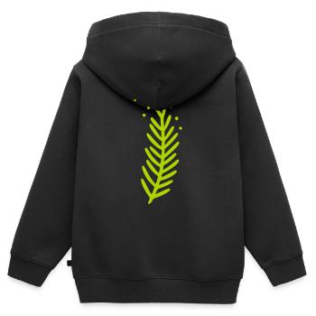 Branch Motif - Kids Premium Organic Zip-up Hoodie - black - Back - AI Model Kid Male (0cm)