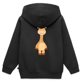Giraffe Familie Mama Baby T-Shirt - Kinder Premium Organic Zip Hoodie - Schwarz - Hinten - AI Model Kid Male (0cm)