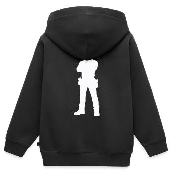 Construction Worker Construction Silhouette - Kids Premium Organic Zip-up Hoodie - black - Back - AI Model Kid Male (0cm)