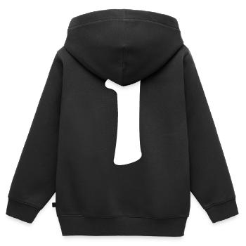 Eins: Minimalistische Ziffer 1 | Erster - Kinder Premium Organic Zip Hoodie - Schwarz - Hinten - AI Model Kid Male (0cm)