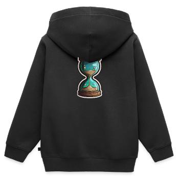 Hourglass, Sand Glass, Clock, Countdown, Sand Glass, Time - Kids Premium Organic Zip-up Hoodie - black - Back - AI Model Kid Male (0cm)