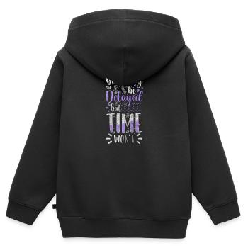 Sanduhr Zeitreise - Kinder Premium Organic Zip Hoodie - Schwarz - Hinten - AI Model Kid Male (0cm)