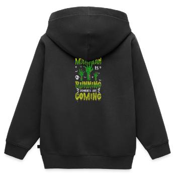 Facteur, service de colis, coursier - Sweat Premium à capuche zippé enfant bio - noir - Dos - AI Model Kid Male (0cm)