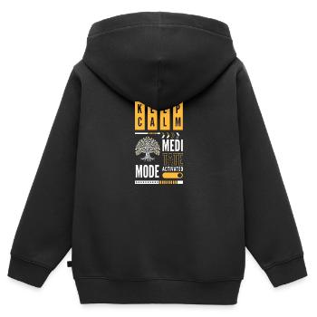 Méditation Zen Méditation Illumination - Sweat Premium à capuche zippé enfant bio - noir - Dos - AI Model Kid Male (0cm)