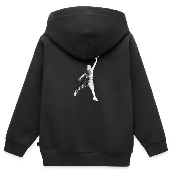 Basketballer / Basketball - Kinder Premium Organic Zip Hoodie - Schwarz - Hinten - AI Model Kid Male (0cm)