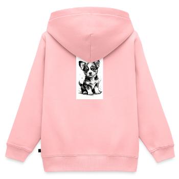 Hundewelpen | Hunde | Welpen | Hundefan - Kinder Premium Organic Zip Hoodie - Rosa - Hinten - AI Model Kid Female (0cm)