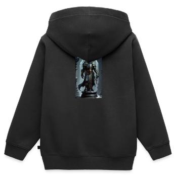Échecs | Pièce d’échecs | Joueur d’échecs - Sweat Premium à capuche zippé enfant bio - noir - Dos - AI Model Kid Male (0cm)