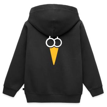 Eis - Kinder Premium Organic Zip Hoodie - Schwarz - Hinten - AI Model Kid Male (0cm)