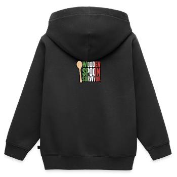 Wooden Spoon Survivor - Italian - Kinder Premium Organic Zip Hoodie - Schwarz - Hinten - AI Model Kid Male (0cm)