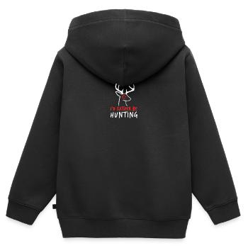 I'd Rather Be Hunting - Kinder Premium Organic Zip Hoodie - Schwarz - Hinten - AI Model Kid Male (0cm)