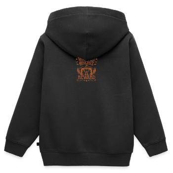 Bigfoot Wanted - Kinder Premium Organic Zip Hoodie - Schwarz - Hinten - AI Model Kid Male (0cm)