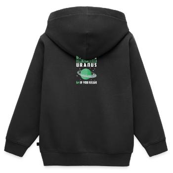 63 Earths Can Fit Inside Uranus - Kinder Premium Organic Zip Hoodie - Schwarz - Hinten - AI Model Kid Male (0cm)