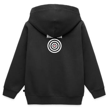 Bullseye Target Aim Here Darts Players Shooting - Kinder Premium Organic Zip Hoodie - Schwarz - Hinten - AI Model Kid Male (0cm)