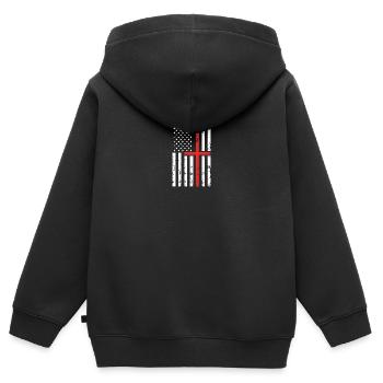 One Nation Under God - Kinder Premium Organic Zip Hoodie - Schwarz - Hinten - AI Model Kid Male (0cm)
