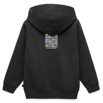 Never Forget Audio Cassette Tape - Never Forget - Kinder Premium Organic Zip Hoodie - Schwarz - Hinten - AI Model Kid Male (0cm)