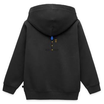 Yacht Captain Costume - Kinder Premium Organic Zip Hoodie - Schwarz - Hinten - AI Model Kid Male (0cm)
