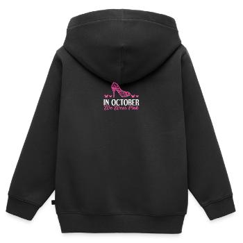 In October We Wear Pink High Heel - Kinder Premium Organic Zip Hoodie - Schwarz - Hinten - AI Model Kid Male (0cm)