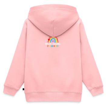 Rainbow Speech Language Pathologist - Kinder Premium Organic Zip Hoodie - Rosa - Hinten - AI Model Kid Female (0cm)