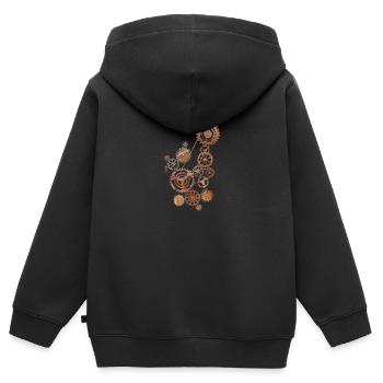 Getriebe - Kinder Premium Organic Zip Hoodie - Schwarz - Hinten - AI Model Kid Male (0cm)