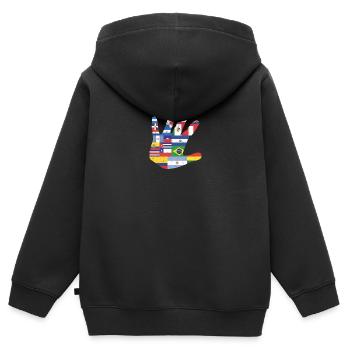 Lateinamerika Südamerika Hand Fahne Geschenk Latin - Kinder Premium Organic Zip Hoodie - Schwarz - Hinten - AI Model Kid Male (0cm)