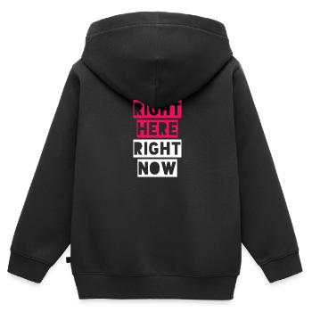 ICI ET MAINTENANT - Sweat Premium à capuche zippé enfant bio - noir - Dos - AI Model Kid Male (0cm)