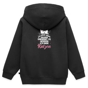 Katze Miezekatze Katzenliebhaber Katzenbesitzer Ka - Kinder Premium Organic Zip Hoodie - Schwarz - Hinten - AI Model Kid Male (0cm)