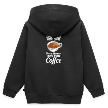 Some Heroes Wear Capes Some Heroes Make Your - Kinder Premium Organic Zip Hoodie - Schwarz - Hinten - AI Model Kid Male (0cm)