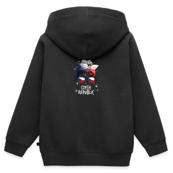 Tschechische Republik - Kinder Premium Organic Zip Hoodie - Schwarz - Hinten - AI Model Kid Male (0cm)