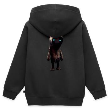 Creepy Character - Kids Premium Organic Zip-up Hoodie - black - Back - AI Model Kid Male (0cm)