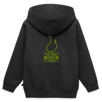 Angler Angelhaken Angelrute Sportfischer - Kinder Premium Organic Zip Hoodie - Schwarz - Hinten - AI Model Kid Male (0cm)