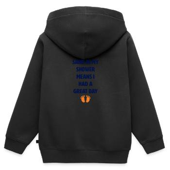 Le sable dans ma douche signifie que j’ai un tol - Sweat Premium à capuche zippé enfant bio - noir - Dos - AI Model Kid Male (0cm)