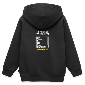 Sternzeichen Widder - Kinder Premium Organic Zip Hoodie - Schwarz - Hinten - AI Model Kid Male (0cm)