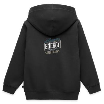 Meine Energie mit den Vibes der Sushi-Teller in Einklang bringen - Kinder Premium Organic Zip Hoodie - Schwarz - Hinten - AI Model Kid Male (0cm)