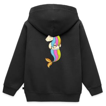 Unicorn Mermaid Princess Gift - Kids Premium Organic Zip-up Hoodie - black - Back - AI Model Kid Male (0cm)