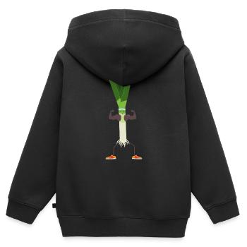 Mr. Ober Lauch - Kinder Premium Organic Zip Hoodie - Schwarz - Hinten - AI Model Kid Male (0cm)