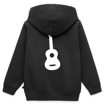 gitarre - Kinder Premium Organic Zip Hoodie - Schwarz - Hinten - AI Model Kid Male (0cm)