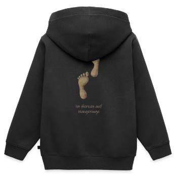 Wangerooge Sand - Kinder Premium Organic Zip Hoodie - Schwarz - Hinten - AI Model Kid Male (0cm)