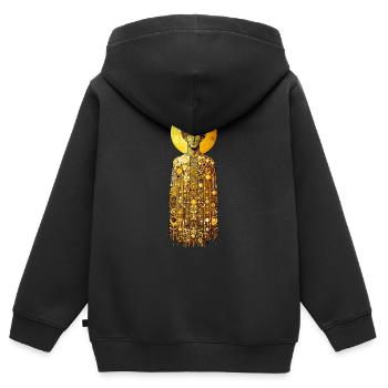 Gustav Klimt Gott - Kinder Premium Organic Zip Hoodie - Schwarz - Hinten - AI Model Kid Male (0cm)