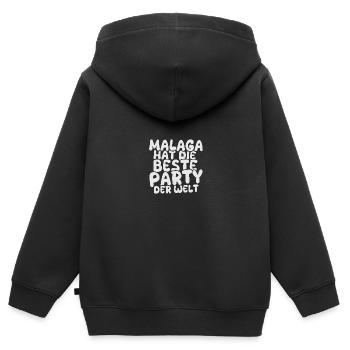 Geschenk für Malaga - Kinder Premium Organic Zip Hoodie - Schwarz - Hinten - AI Model Kid Male (0cm)