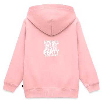 Hyeres als Urlaubsland - Kinder Premium Organic Zip Hoodie - Rosa - Hinten - AI Model Kid Female (0cm)