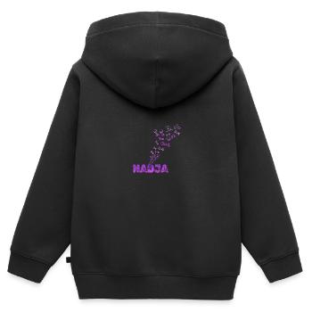 Nadja - Kinder Premium Organic Zip Hoodie - Schwarz - Hinten - AI Model Kid Male (0cm)