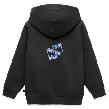 Artur als Couple - Kinder Premium Organic Zip Hoodie - Schwarz - Hinten - AI Model Kid Male (0cm)